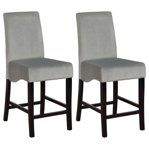 Avellino Stanton Upholstered Counter Height Chairs Grey and Black Wayfair